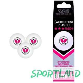 Piłeczki do tenisa stołowego Butterfly R40+ *** 3 szt S924903 biały