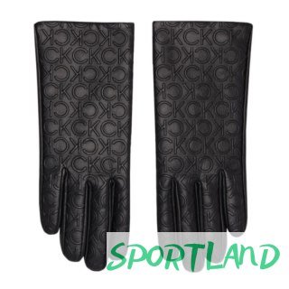 Rękawiczki Calvin Klein Re-lock Debossed Leather Gloves W K60K609975 M/L