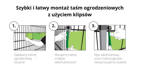 Klipsy do taśm ogrodzeniowych 10 szt. STANDARD SZARE Klipsy do taśm ogrodzeniowych 10 szt. STANDARD SZARE