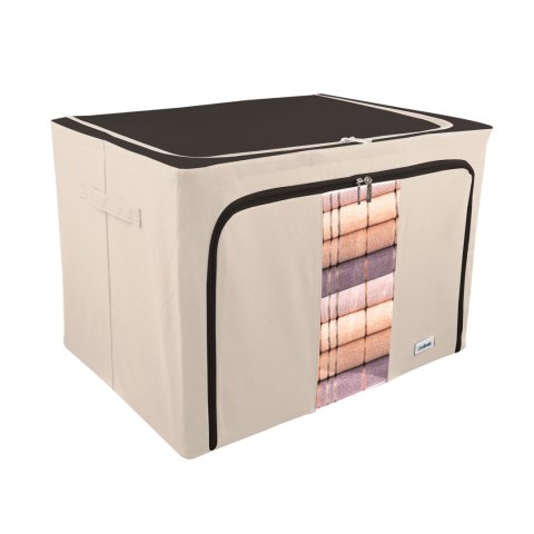 Beżowy organizer Kamai Gio Style z utwardzonymi ściankami, bocznymi uchwytami i okienkiem, pojemność 100L Beżowy organizer Kamai Gio Style z utwardzonymi ściankami, bocznymi uchwytami i okienkiem, pojemność 100L