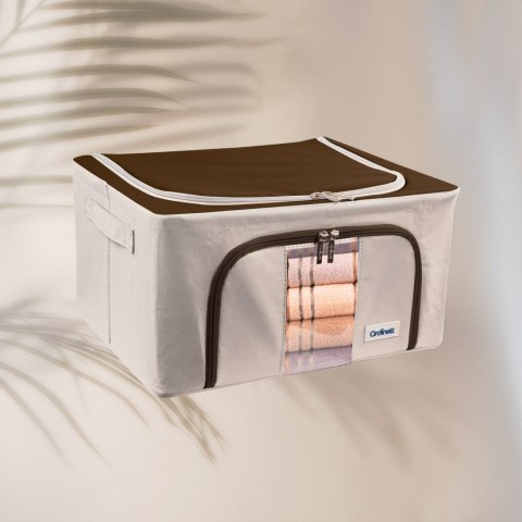 Beżowy organizer Kamai Gio Style z utwardzonymi ściankami, bocznymi uchwytami i okienkiem, pojemność 24L Beżowy organizer Kamai Gio Style z utwardzonymi ściankami, bocznymi uchwytami i okienkiem, pojemność 24L