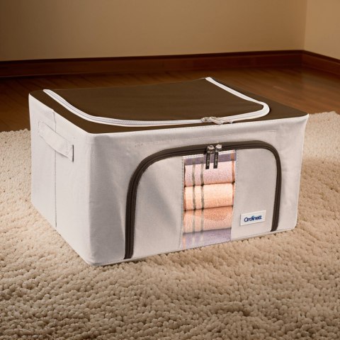 Beżowy organizer Kamai Gio Style z utwardzonymi ściankami, bocznymi uchwytami i okienkiem, pojemność 24L Beżowy organizer Kamai Gio Style z utwardzonymi ściankami, bocznymi uchwytami i okienkiem, pojemność 24L