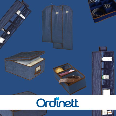 BLUE niebieski organizer do szafy z pokrywą oraz oknem 48x36x19cm BLUE niebieski organizer do szafy z pokrywą oraz oknem 48x36x19cm