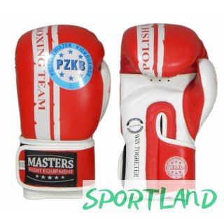 Rękawice bokserskie Masters Rbt-PZKB-W 011101-02W czerwony