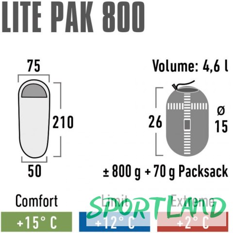 Śpiwór High Peak Lite Pak 800 23260 N/A Śpiwór High Peak Lite Pak 800 23260 N/A
