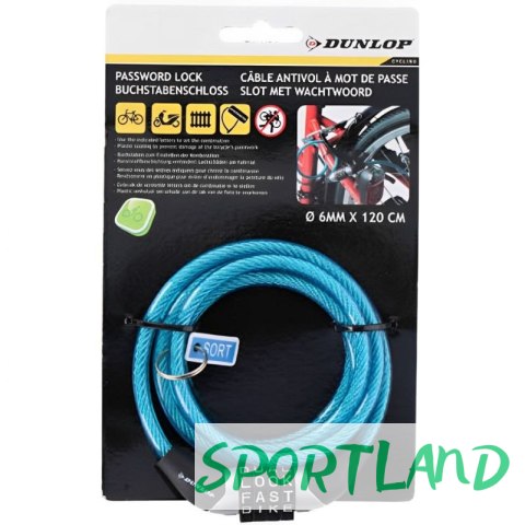 Zapięcie rowerowe Dunlop password lock 6 mm 120 cm ST 4ass 02922 N/A Zapięcie rowerowe Dunlop password lock 6 mm 120 cm ST 4ass 02922 N/A