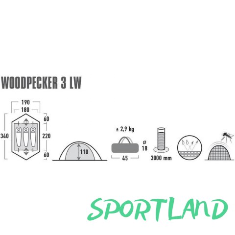 Namiot High Peak Woodpecker 3 LW 10195 N/A Namiot High Peak Woodpecker 3 LW 10195 N/A