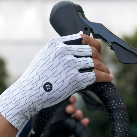 Rękawiczki rowerowe kolarskie szosowe rozmiar XL - biało-czarne Rękawiczki rowerowe kolarskie szosowe rozmiar XL - biało-czarne