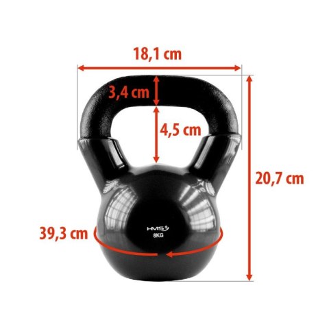 Kettlebell żeliwny Black HMS KNV08 N/A